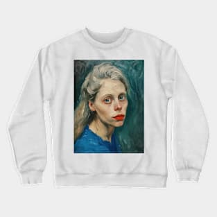 The woman with blue eyes Crewneck Sweatshirt